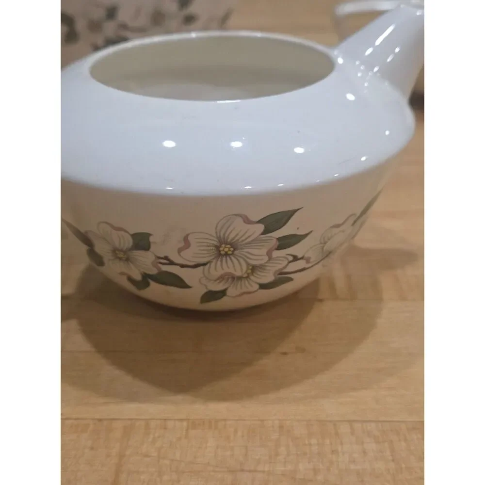 Vintage Homer Laughlin Debutante Dogwood 3-Pc Tea Set Teapot Sugar Bowl Creamer